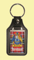 Stevenson Coat of Arms Tartan Scottish Family Name Leather Key Ring Set of 4