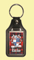 Ritchie Coat of Arms Tartan Scottish Family Name Leather Key Ring Set of 4