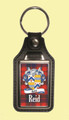Reid Coat of Arms Tartan Scottish Family Name Leather Key Ring Set of 4