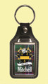 Mitchell Coat of Arms Tartan Scottish Family Name Leather Key Ring Set of 2