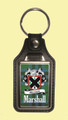 Marshall Coat of Arms Tartan Scottish Family Name Leather Key Ring Set of 2