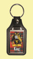 King Coat of Arms Tartan Scottish Family Name Leather Key Ring Set of 4