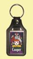 Cooper Coat of Arms Tartan Scottish Family Name Leather Key Ring Set of 2