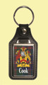 Cook Coat of Arms Tartan Scottish Family Name Leather Key Ring Set of 4
