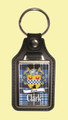 Clark Coat of Arms Tartan Scottish Family Name Leather Key Ring Set of 4