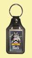 Black Coat of Arms Tartan Scottish Family Name Leather Key Ring Set of 4