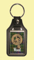 Wood Clan Badge Tartan Scottish Family Name Leather Key Ring Set of 2