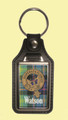 Watson Clan Badge Tartan Scottish Family Name Leather Key Ring Set of 4