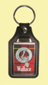 Wallace Clan Badge Tartan Scottish Family Name Leather Key Ring Set of 2