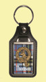 Thomson Clan Badge Tartan Scottish Family Name Leather Key Ring Set of 2