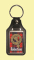Robertson Clan Badge Tartan Scottish Family Name Leather Key Ring Set of 2