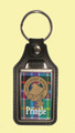 Pringle Clan Badge Tartan Scottish Family Name Leather Key Ring Set of 2