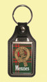 Menzies Clan Badge Tartan Scottish Family Name Leather Key Ring Set of 2
