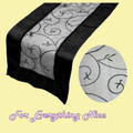 Black Embroidered Wedding Table Runners Decorations x 5 For Hire