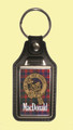 MacDonald Clan Badge Tartan Scottish Family Name Leather Key Ring Set of 2