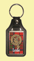 Leslie Clan Badge Tartan Scottish Family Name Leather Key Ring Set of 2