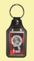 Fraser Clan Badge Tartan Scottish Family Name Leather Key Ring Set of 2