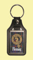 Fleming Clan Badge Tartan Scottish Family Name Leather Key Ring Set of 4