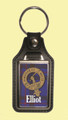 Elliot Clan Badge Tartan Scottish Family Name Leather Key Ring Set of 4
