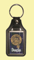 Douglas Clan Badge Tartan Scottish Family Name Leather Key Ring Set of 2