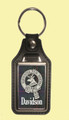 Davidson Clan Badge Tartan Scottish Family Name Leather Key Ring Set of 2