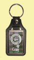 Craig Clan Badge Tartan Scottish Family Name Leather Key Ring Set of 2