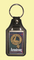 Armstrong Clan Badge Tartan Scottish Family Name Leather Key Ring Set of 2
