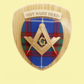 Masonic Scottish Family Name Tartan 7 x 8 Woodcarver Wooden Wall Plaque 