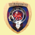 Angus Clan Crest Tartan 7 x 8 Woodcarver Wooden Wall Plaque 