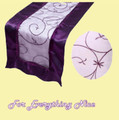 Eggplant Embroidered Wedding Table Runners Decorations x 5 For Hire
