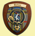 Balfour Clan Crest Tartan 7 x 8 Woodcarver Wooden Wall Plaque 