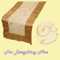Gold Embroidered Wedding Table Runners Decorations x 25 For Hire