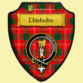 Chisholm Modern Tartan Crest Wooden Wall Plaque Shield