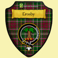 Crosby Modern Tartan Crest Wooden Wall Plaque Shield