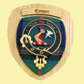 Cooper Clan Crest Tartan 7 x 8 Woodcarver Wooden Wall Plaque 