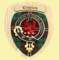 Crawford Clan Crest Tartan 7 x 8 Woodcarver Wooden Wall Plaque 