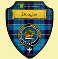 Douglas Dress Blue Tartan Crest Wooden Wall Plaque Shield