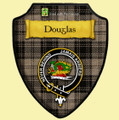 Douglas Dress Grey Tartan Crest Wooden Wall Plaque Shield