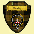 Dunlop Ancient Tartan Crest Wooden Wall Plaque Shield