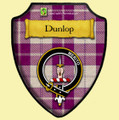 Dunlop Dress Tartan Crest Wooden Wall Plaque Shield