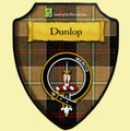 Dunlop Hunting Tartan Crest Wooden Wall Plaque Shield
