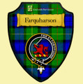 Farquharson Modern Tartan Crest Wooden Wall Plaque Shield