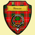 Fenton Red Tartan Crest Wooden Wall Plaque Shield