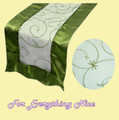 Willow Green Embroidered Wedding Table Runners Decorations x 5 For Hire