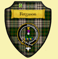 Ferguson Dress Green Tartan Crest Wooden Wall Plaque Shield