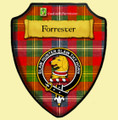 Forrester Modern Tartan Crest Wooden Wall Plaque Shield