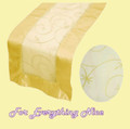Yellow Embroidered Wedding Table Runners Decorations x 5 For Hire
