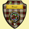 Fraser Dress Ancient Tartan Crest Wooden Wall Plaque Shield