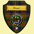 Fraser Hunting Modern Tartan Crest Wooden Wall Plaque Shield