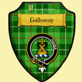 Galloway Green Modern Tartan Crest Wooden Wall Plaque Shield